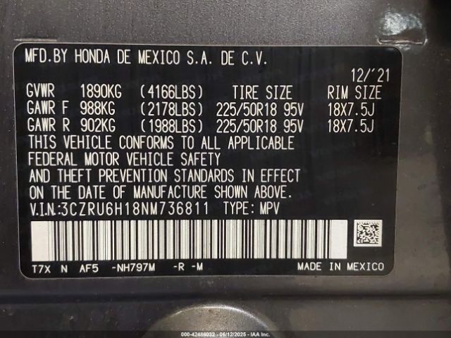 2022 HONDA HR-V 3CZRU6H18NM736811 Photo 8