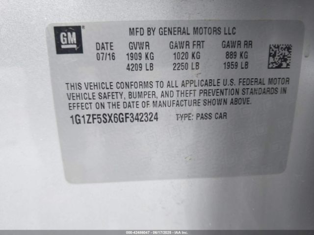 2016 CHEVROLET MALIBU 1G1ZF5SX6GF342324 Photo 8