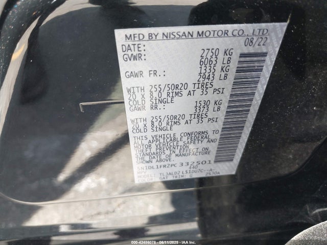Infiniti QX60 2023 5N1DL1FR2PC332501 Image 9