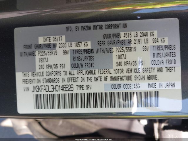 JM3KFADL3H0146526 Mazda Cx-5 Grand Touring