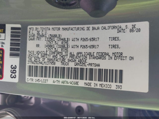 3TMAZ5CN4LM137958 Toyota 2gr-fks