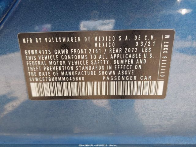 2021 VOLKSWAGEN JETTA 3VWC57BU8MM049860 Photo 8