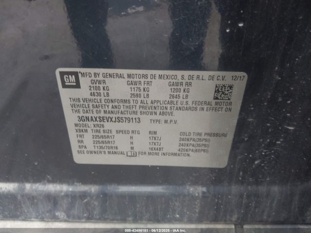 2018 CHEVROLET EQUINOX 3GNAXSEVXJS579113 Photo 8
