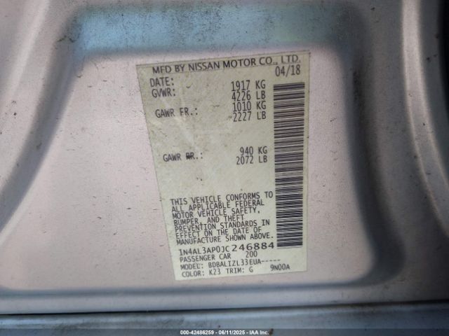 2018 NISSAN ALTIMA 1N4AL3AP0JC246884 Photo 8