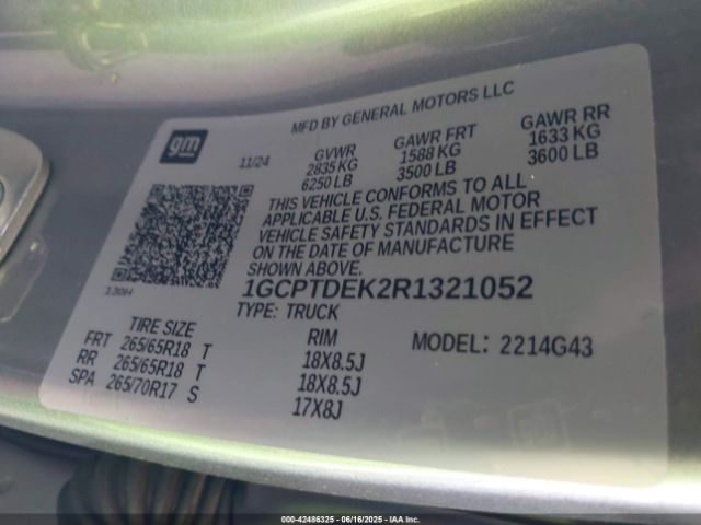 1GCPTDEK2R1321052 Chevrolet l3b