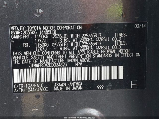 2014 TOYOTA RAV4 JTMWFREV3ED034323 Photo 8