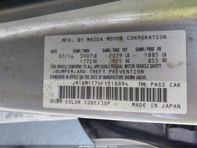 JM1BM1T76F1218894 Mazda Mazda3 I Sv