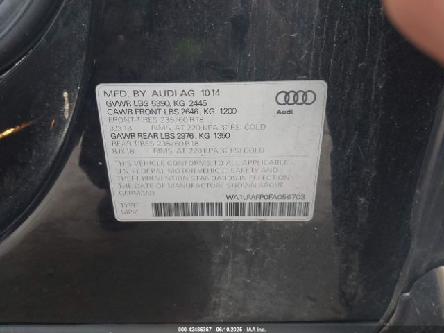 WA1LFAFP0FA056703 Audi Q5 2.0t Premium
