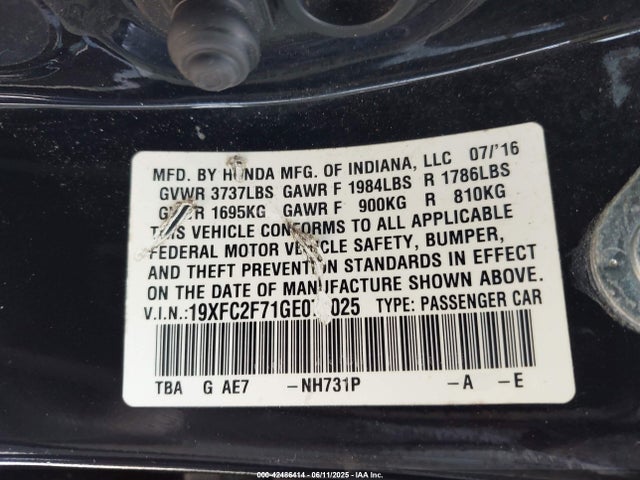 Honda CIVIC EX 2016 19XFC2F71GE073025 Image 17