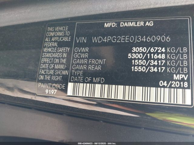 2018 MERCEDES-BENZ METRIS WD4PG2EE0J3460906 Photo 8