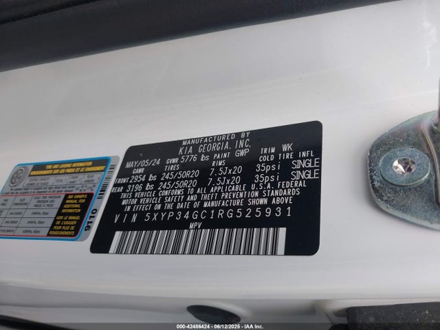 KIA gdi lambda-ii 2024 5XYP34GC1RG525931 Image 9