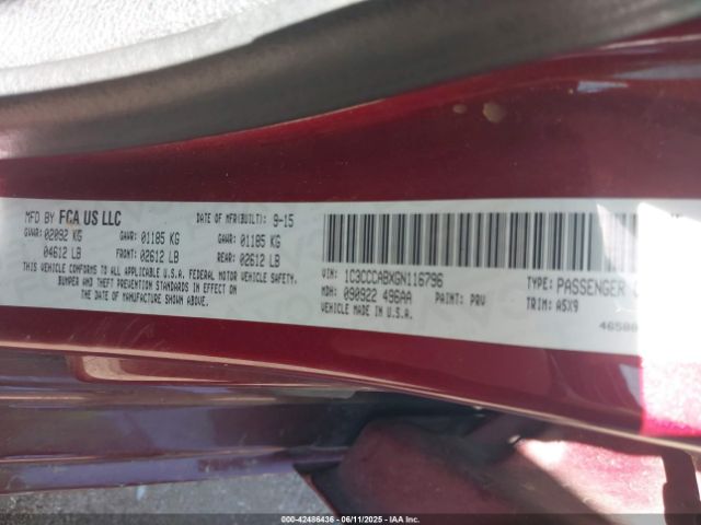 2016 CHRYSLER 200 1C3CCCABXGN116796 Photo 8