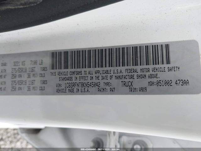1C6SRFNT8KN545042 RAM 1500