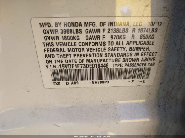 2013 ACURA ILX 19VDE1F73DE018446 Photo 8