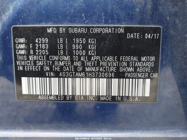 4S3GTAM61H3730696 Subaru na