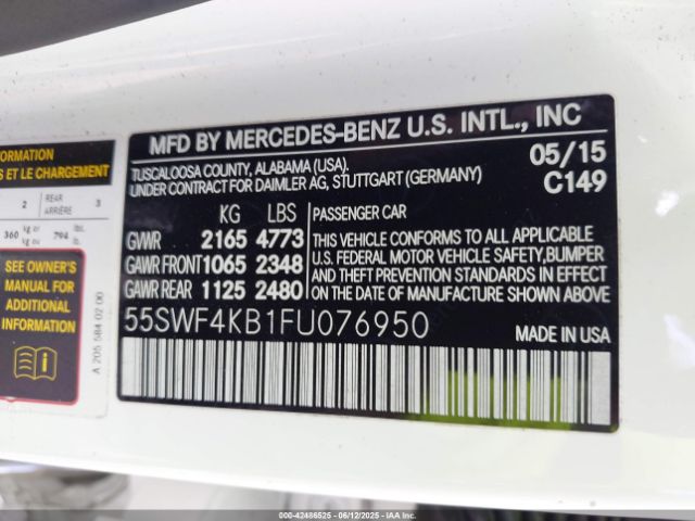 2015 MERCEDES-BENZ C 300 55SWF4KB1FU076950 Photo 8