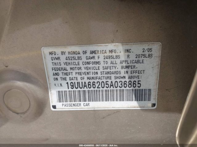 2005 ACURA TL 19UUA66205A036865 Photo 8