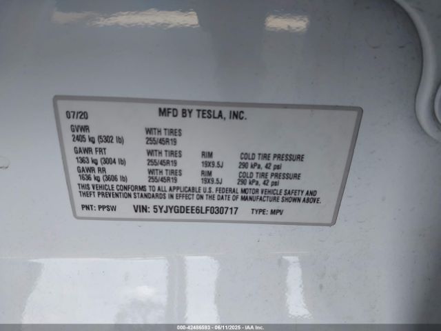 5YJYGDEE6LF030717 Tesla Model Y