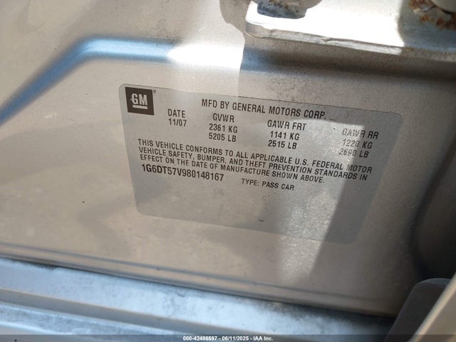 2008 CADILLAC CTS 1G6DT57V980148167 Photo 8