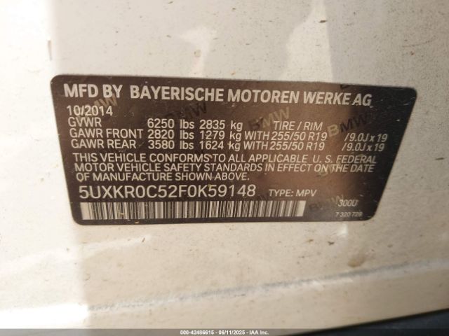 2015 BMW X5 5UXKR0C52F0K59148 Photo 8