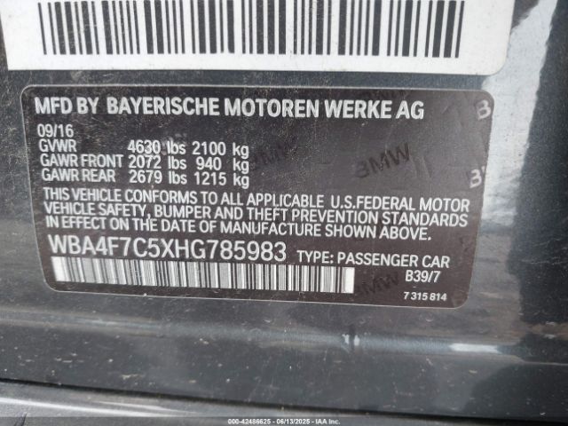 2017 BMW 430I GRAN COUPE WBA4F7C5XHG785983 Photo 8
