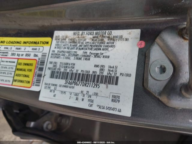 2013 FORD FUSION 3FA6P0G77DR211295 Photo 8
