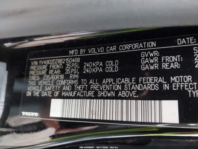 2011 VOLVO XC60 YV4902DZ8B2150468 Photo 8