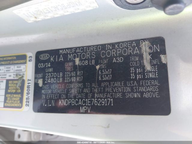 KNDPBCAC1E7629171 KIA Sportage Lx