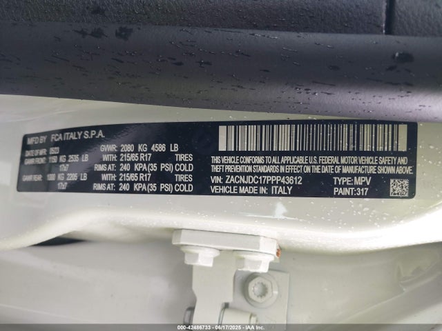 ZACNJDC17PPP43612 Jeep Renegade