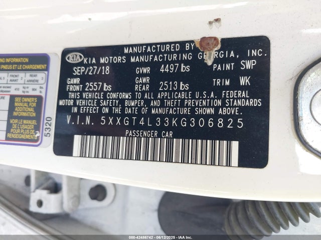 5XXGT4L33KG306825 KIA gdi