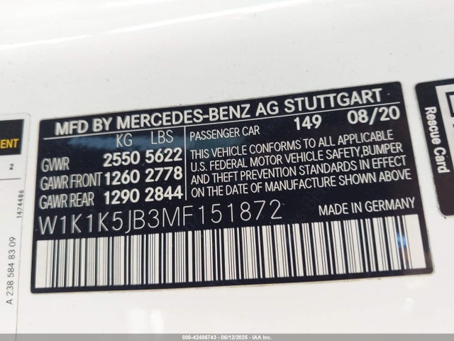 W1K1K5JB3MF151872 Mercedes-Benz m256