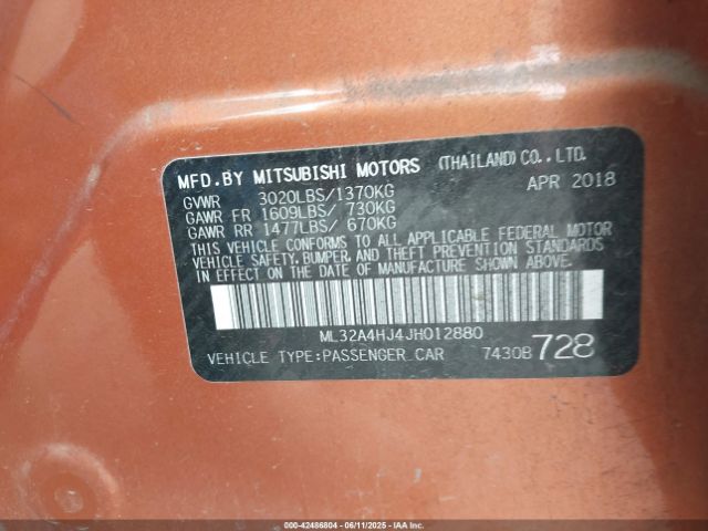 ML32A4HJ4JH012880 Mitsubishi Mirage
