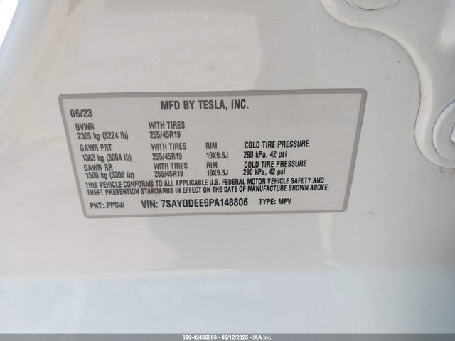 2023 TESLA MODEL Y 7SAYGDEE6PA148806 Photo 8