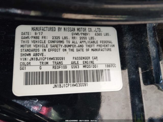 JN1BJ1CP1HW030091 Nissan 2017