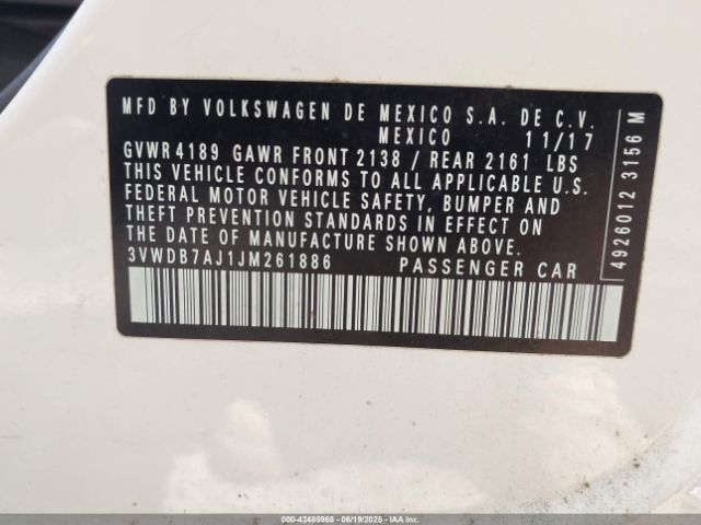 2018 VOLKSWAGEN JETTA 3VWDB7AJ1JM261886 Photo 8