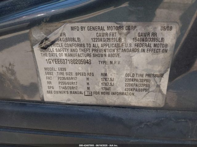 2008 CADILLAC SRX 1GYEE637180205948 Photo 8