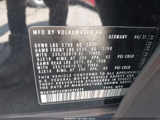 2021 VOLKSWAGEN ID.4 WVGTMPE2XMP035979 Photo 8