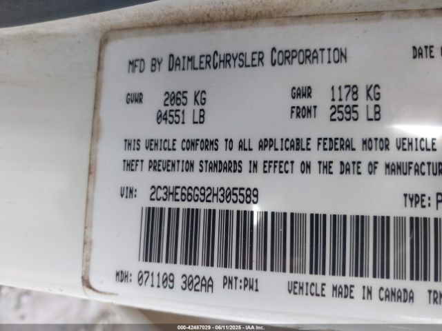 2002 CHRYSLER 300M 2C3HE66G92H305589 Photo 8