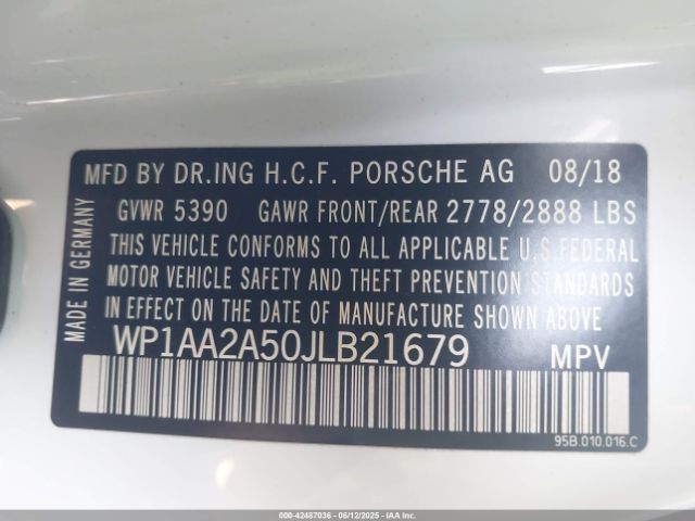 2018 PORSCHE MACAN WP1AA2A50JLB21679 Photo 8
