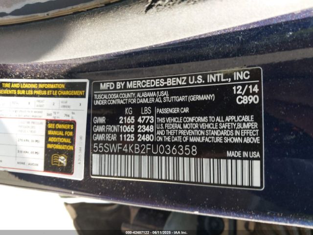 2015 MERCEDES-BENZ C 300 55SWF4KB2FU036358 Photo 8