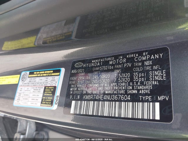 Hyundai gdi lambda ii 2022 KM8R74HE4NU367604 Image 20