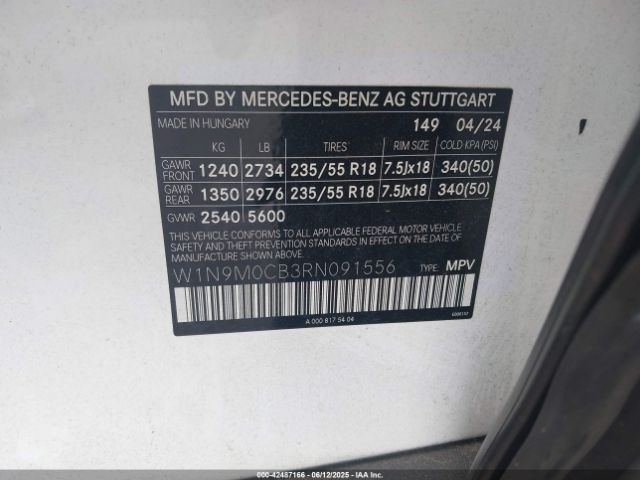 W1N9M0CB3RN091556 Mercedes-Benz eqb-class