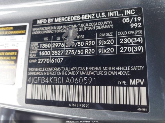 2020 MERCEDES-BENZ GLE 350 4JGFB4KB0LA060591 Photo 8