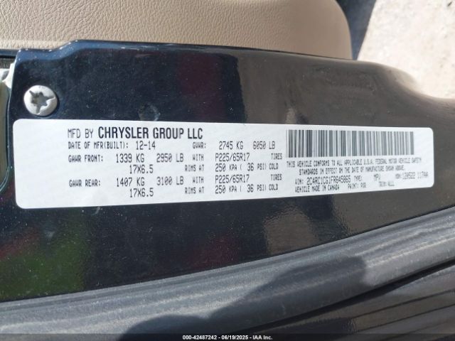 2C4RC1CG1FR645865 Chrysler 2015
