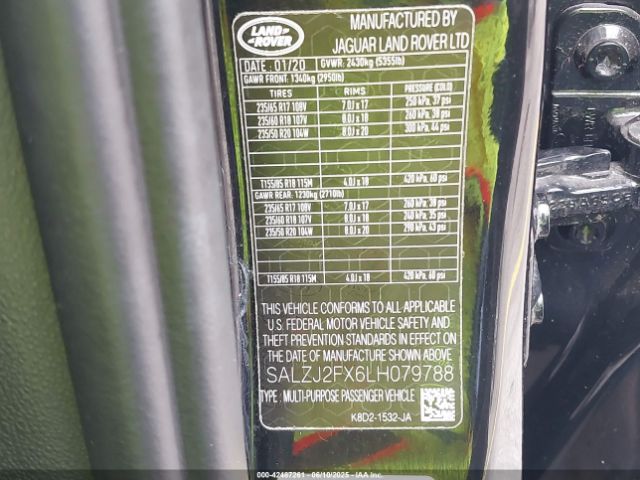 2020 LAND ROVER RANGE ROVER EVOQUE SALZJ2FX6LH079788 Photo 8