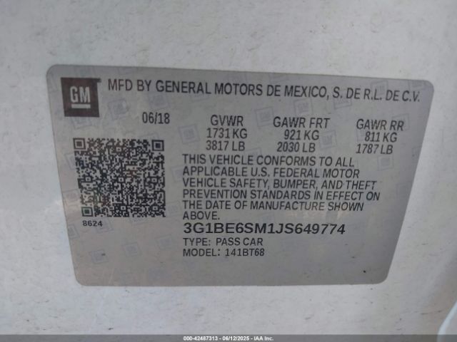 2018 CHEVROLET CRUZE 3G1BE6SM1JS649774 Photo 8