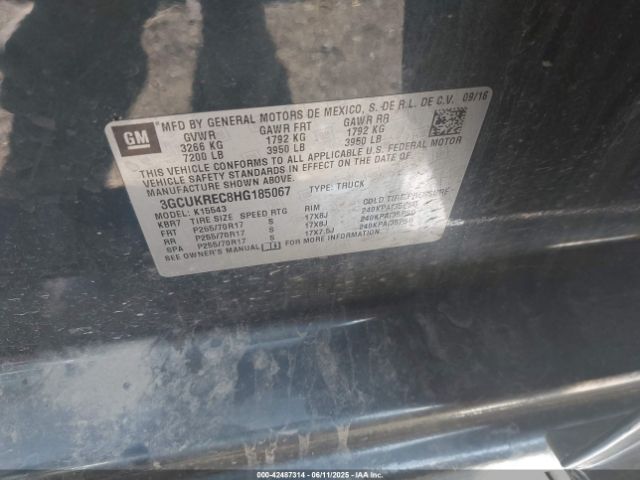 2017 CHEVROLET SILVERADO 1500 3GCUKREC8HG185067 Photo 8
