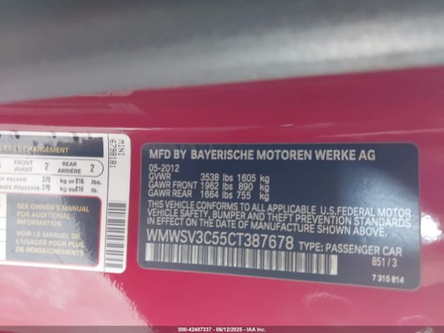 2012 MINI COOPER S WMWSV3C55CT387678 Photo 8