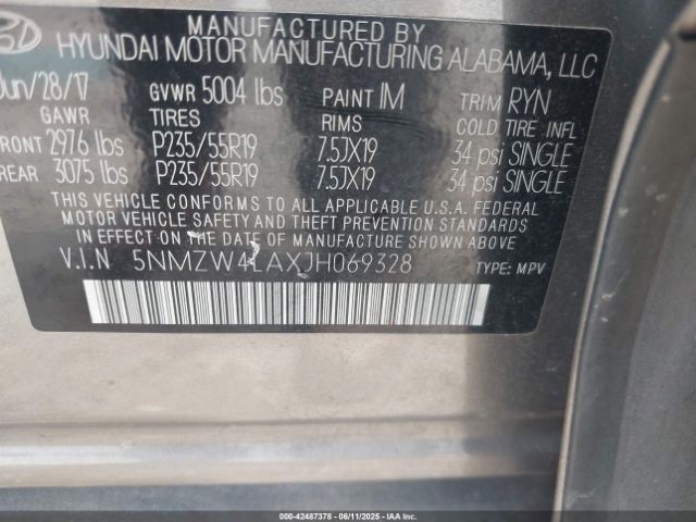 2018 HYUNDAI SANTA FE SPORT 5NMZW4LAXJH069328 Photo 8