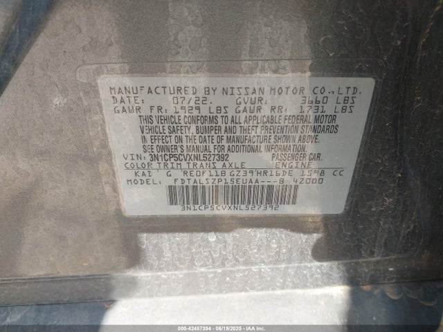 3N1CP5CVXNL527392 Nissan 2022